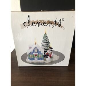 Elements Christmas Candles Holiday Scene In Box Un Lit Candles Complete Set